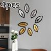 4pcs 15cmX7cm Mirror Wall Stickers Removable Wall Art Decals for Home Living Room Bathroom Office Dormitory Decorations
