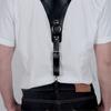 Adjustable PU Leather Suspenders Elastic Suspenders Mens Dress Suspenders for Casual Wear