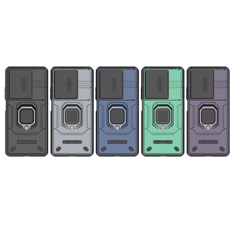 For Xiaomi Redmi Note 13 4G Case Slide Camera Phone Case Xiaomi Redmi Note 13 Pro 4G Cover Armor PC Shockproof Metal Stand Cover