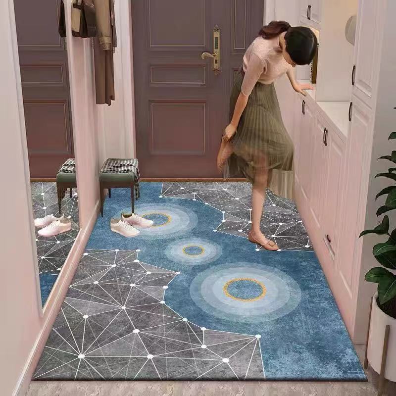 

Легкий роскошный стиль дверной коврик Простые и современные напольные коврики Коврики от двери до двери Коврик для гостиной Спальня Нескользящий ковер 120*160cm