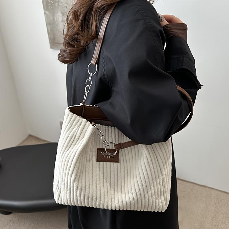 Elegant Handbag for Women | Chain Shoulder Strap,Daily Commuting Zip Closure, Solid Color Tote Bag