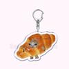 Creative Banana Cat with Heart Keychain for Accessories Bag Pendant Food Fruit Happy Cats Key Chain Ring Keychains Jewelry Gift