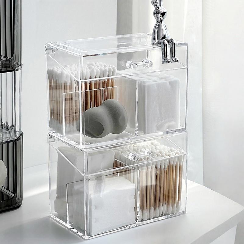 Multi Functional Storage Box for Storing Items Such As Makeup Cotton, Cotton Swabs, Hair Cords, Hair Clips, Tissues, Etc