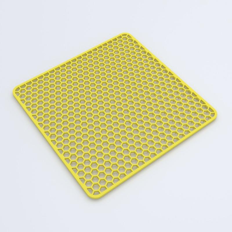 Silicone Hollow Drainage Heat Insulation Mat Square Sink Mat for Kitchen Sink Bottom Anti-scratch Anti-drop