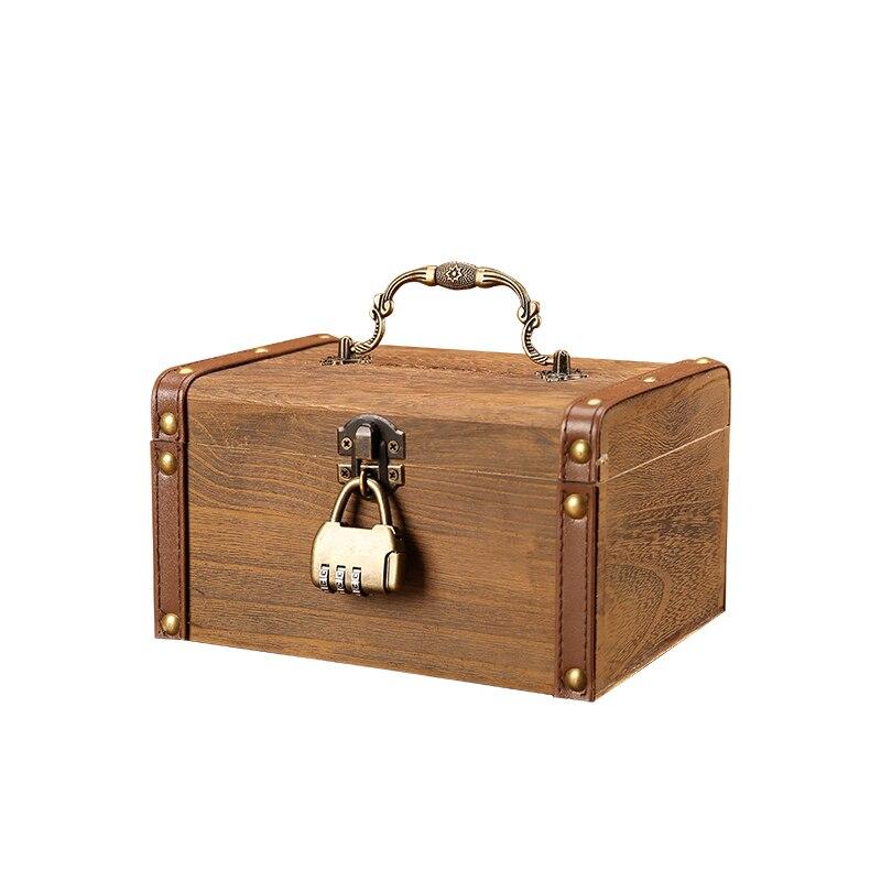 Wedding Coin Money Box With Lock Storage Wooden Hidden Safe Secret ...