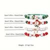 Set da 4 pezzi Braccialetto con Ciondoli di Babbo Natale per Natale Braccialetto Stilizzato Natalizio con Perle Finte Donna