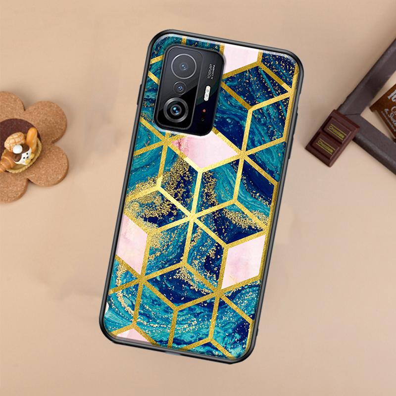 Marble Geometric Case For Xiaomi 14T 11T 12T 13T Pro 13 14 Ultra POCO X7 Pro X3 X5 F3 F5 F6 M6 X6 Pro Cover