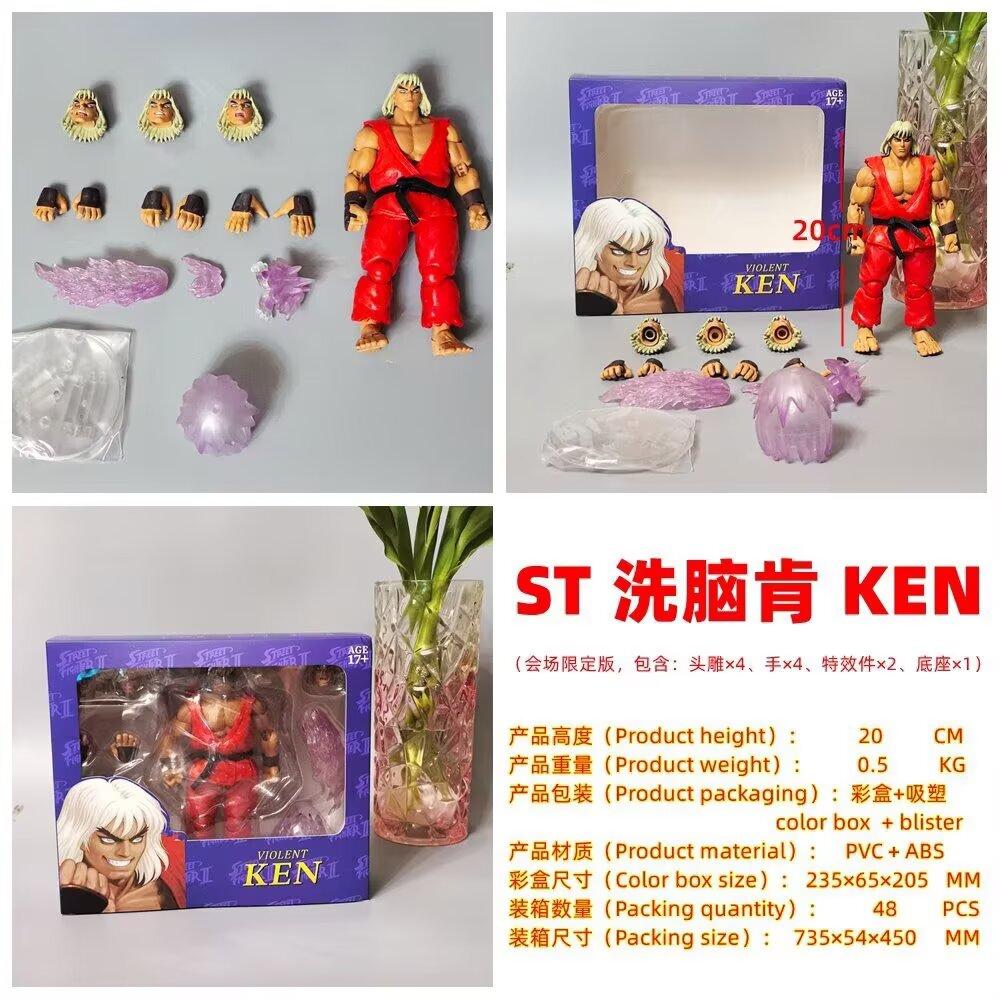 Street Fighter 2 Violent Ken Evil Ryu Action Figure Masters Figures Storm Toys Usfii: The Final Challengers Collection Model Toy
