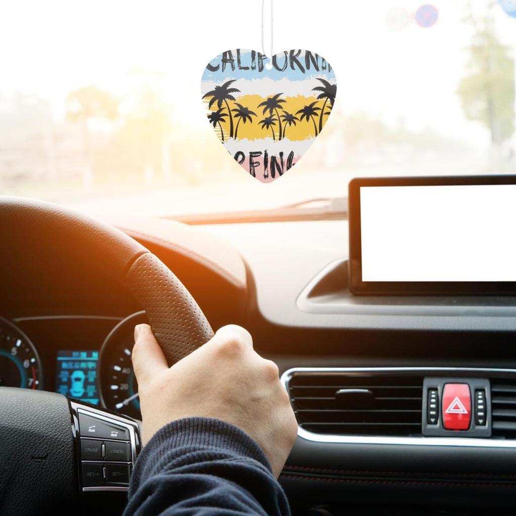 LIFKOME 50 Pcs Heart Shape Sublimation Felt Air Freshener Blanks with Elastic Straps for Diy Car Vent and Home Decoration 3.54 Inch