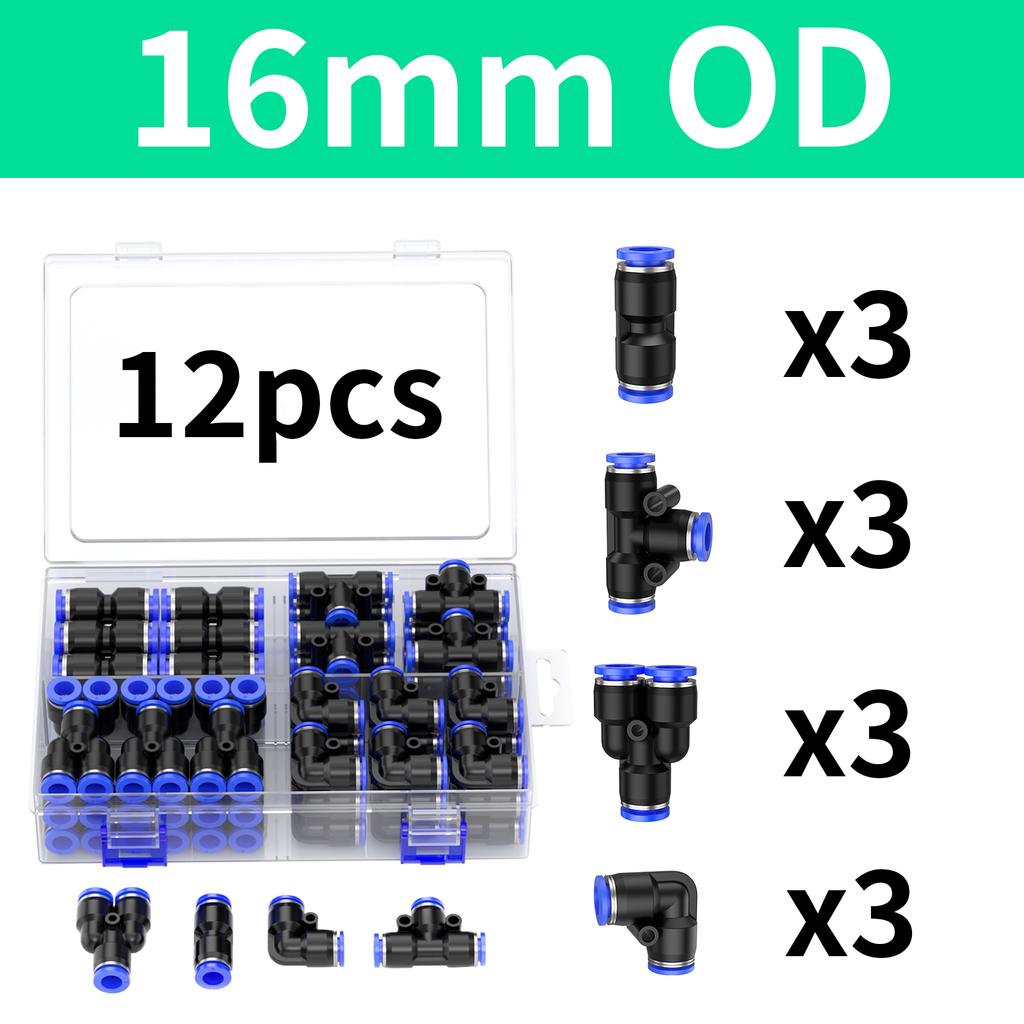 PU PE PV PY box 4/6/8/10/12/14/16mm pneumatic hose connector kit pneumatic quick release air hose push in connection accessories