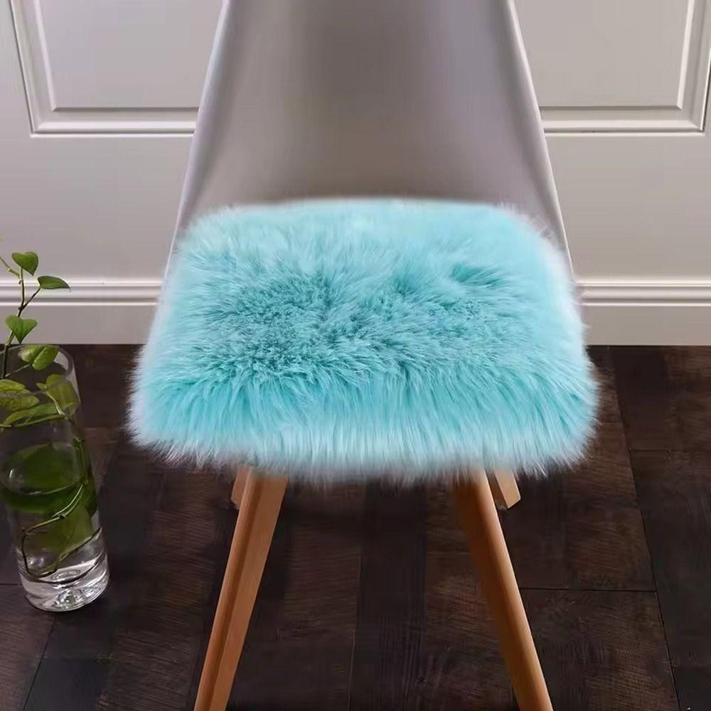 Fluffy Display Dressing Table Mat 45*45cm Shaggy Fur Rugs Sofa Pillow Cushion Chair Cover