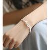 BECLUB Silver Color Hiphop Thick Chain Flower Bracelet for Women Men Vintage Handmade Hasp Bracelet Birthday Gift