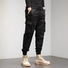 Men Cargo Pants Drawstring Waist Jogger Pants Military Style Outdoor Trousers