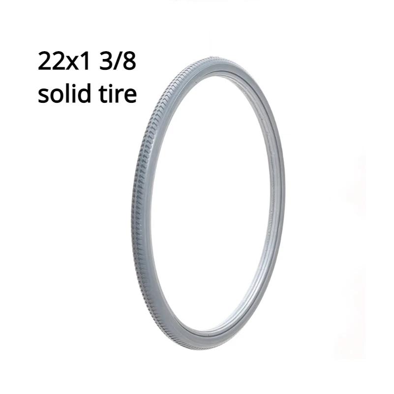 22/24 Zoll Vollgummi-Reifen22/ 24X1 3/8 Aufblasbarer-Frei-Rad-Reifen Vollgummi-Reifen für manuellen Rollstuhl Hinterrad 37-451 Teile