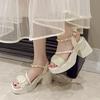 Fashion 2025 New Summer Casual Waterproof Women's Sandals Fashionable Increased Heel Platform Wedges Stylish Roman Loafers for Women