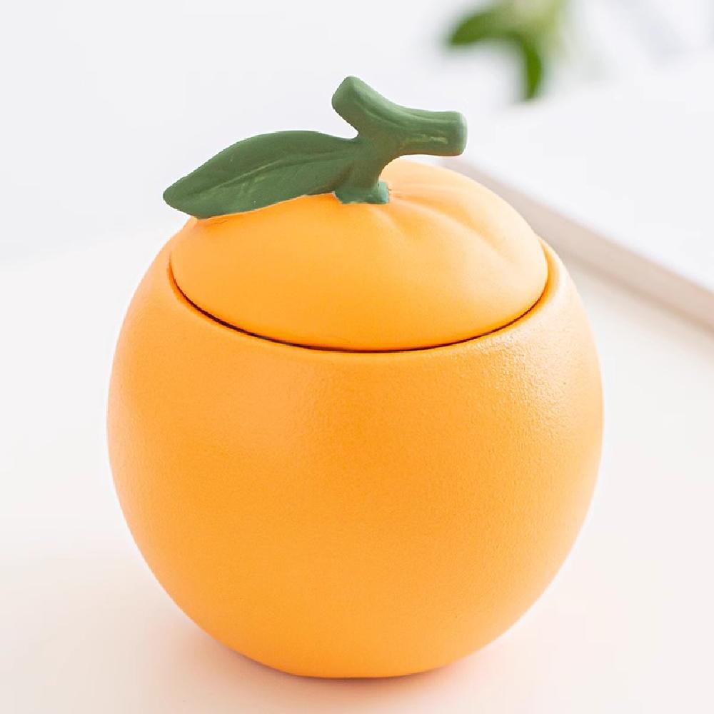 

1 ceramic tea jar, fruit shaped container with lid decoration, ceramic food storage jar for dining table decoration мандариновый