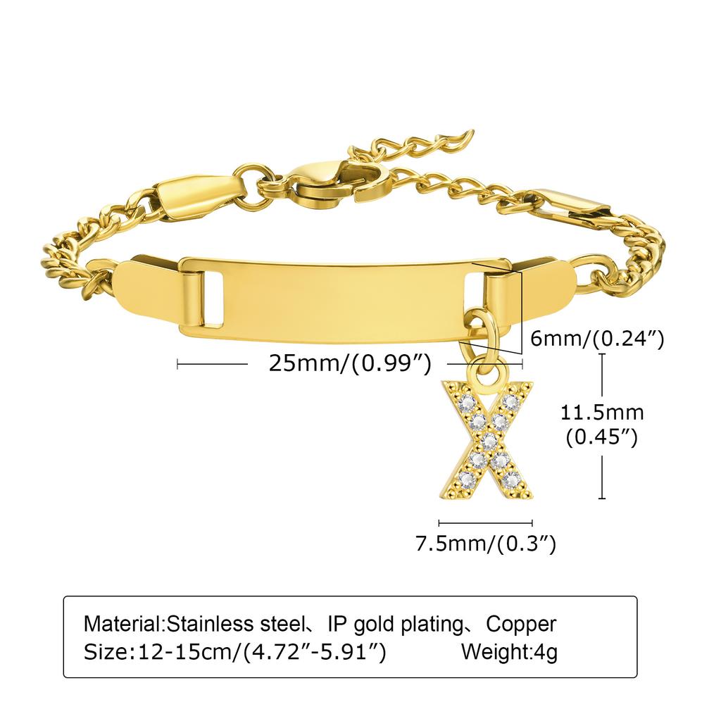 26 Initial A-Z Free Custom Name Date Bracelets Amulet Gift Jewelry, Anti Allergy Stainless Steel Chains Bracelet