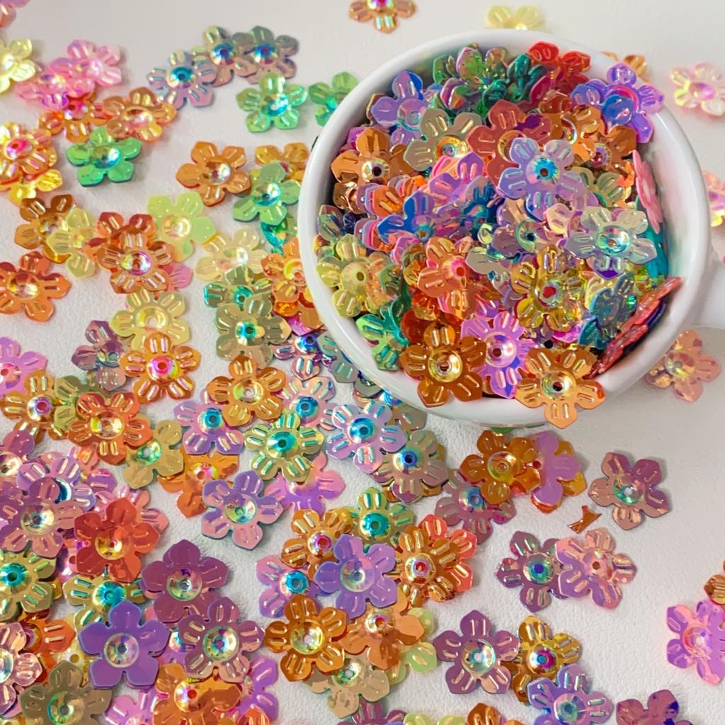 Sequin Sunflower Applique Colorful Glitter Stickers for DIY Nail Art Decor Sewing Clothing Ornaments