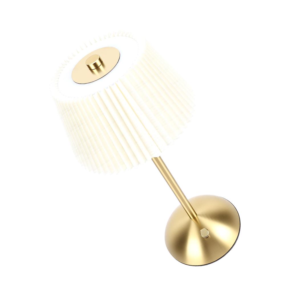 Pleated Table Lamp Cordless Touch Control   1200mAh Rechargeable Battery Operated Nightstand Lamp for Bedroom Living Room