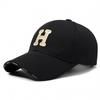 Letter H Embroidery Baseball Cap Outdoors Breathable Sun Protection Peaked Hat