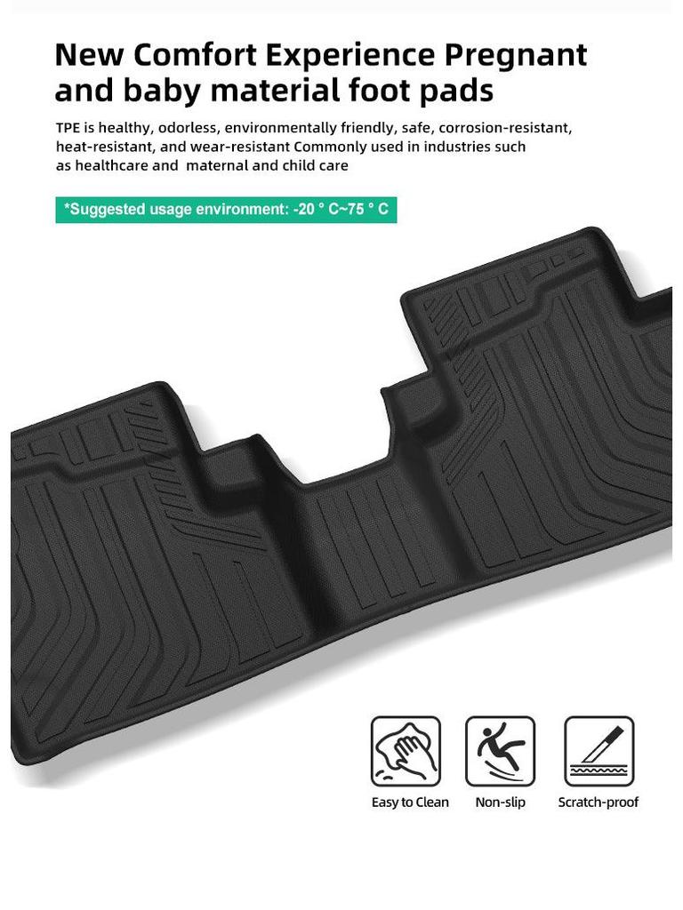 Eco-Friendly TPE Floor and Trunk Mats for 2020 Ford Kuga Hybrid (LHD, EU).