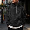 Men's Vintage Print Hoodie with Single Pocket Casual Pullover