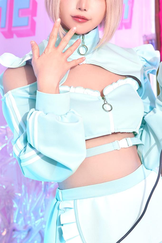 Clearstone SugarWhip Cosplay Halloween Cat Ear Jersey Maid Women's Blue