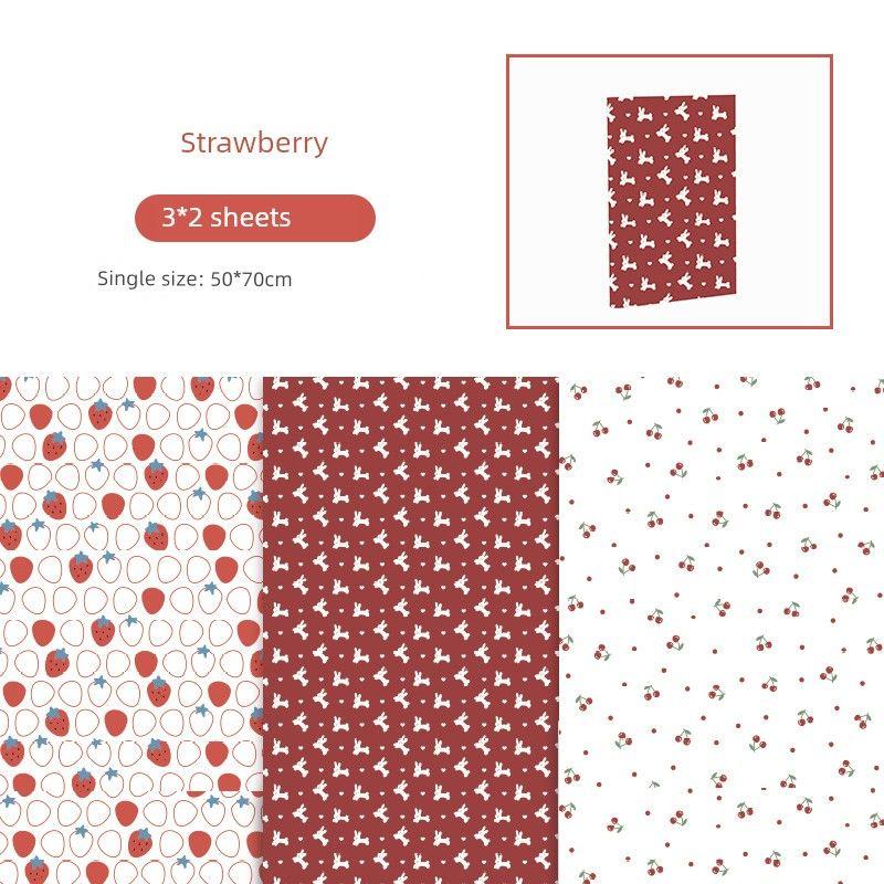 

Miss Ben Wrapping Paper Birthday Gift Packaging Paper Fancy plus Ribbon Printed Gift Paper Ins Style Gift Box Material Paper Strawberry color