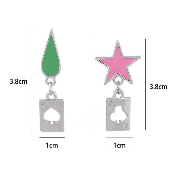 Hunter Anime Cosplay Poker Joker Ear Stud Earring for Hisoka Jewelry Accessories