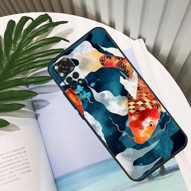 Koi Fish Carp Funda For Xiaomi Redmi Note 14 13 10 11 12 15 Pro Plus Case For Redmi 15C 14C 10C 12C 13C 15