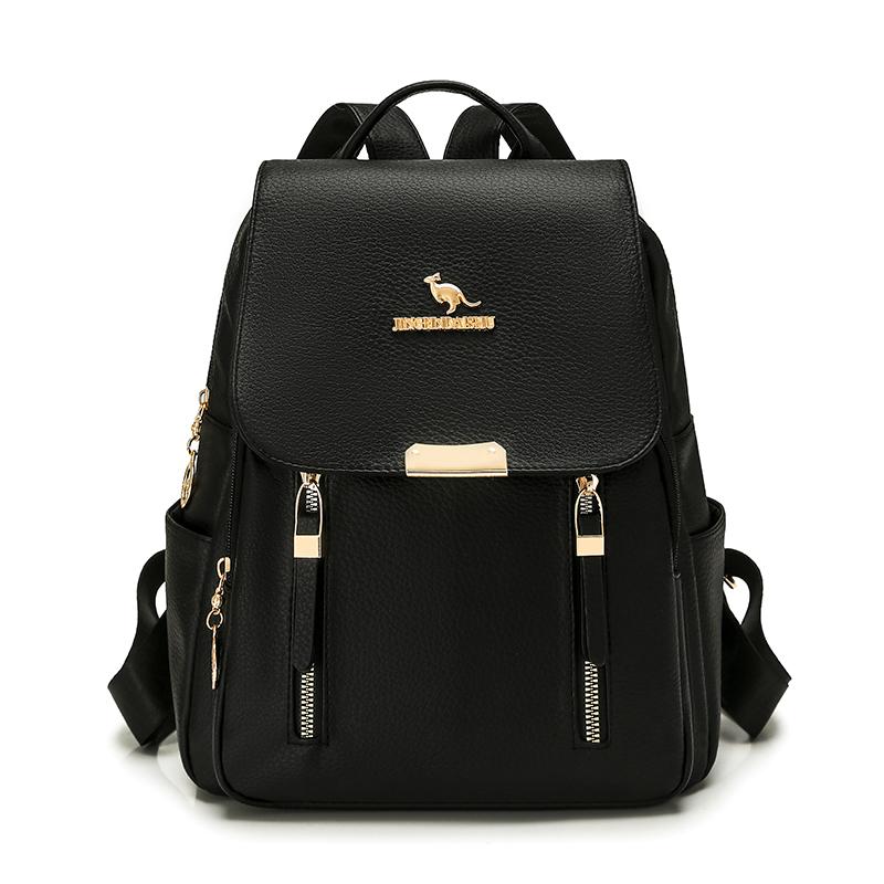PU Rucksack Damen Mehrschichtiger Reißverschluss Rucksack