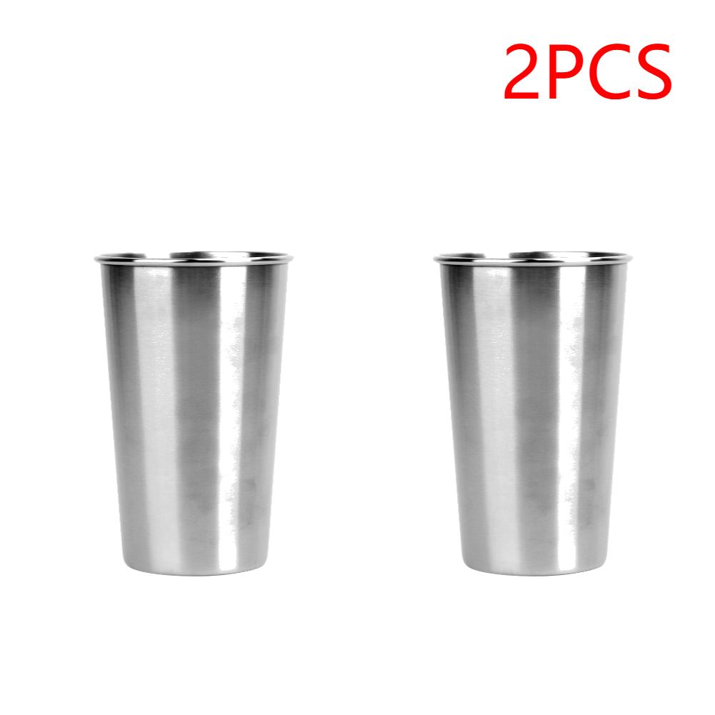 1-5pcs 500ml Stainless Steel Cups Metal Pint Cups Unbreakable Shatterproof Drinking Glasses Stackable Water Cups Tumbler