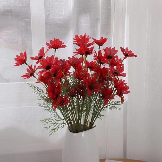 Artificial Flowers 5 Heads Faux Silk Wildflowers with Stems Fake Spring Flower Bouquet for Home Wedding Garden Vase Decor