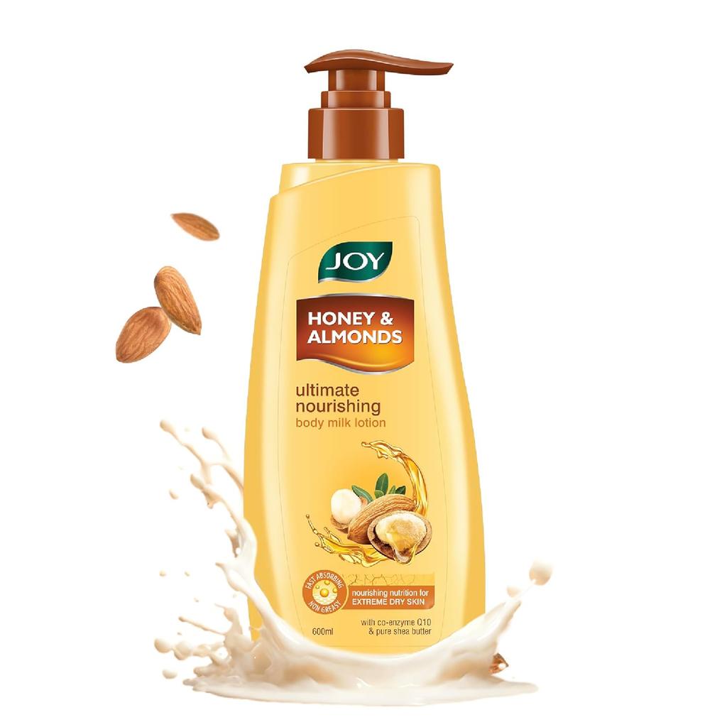 Joy Honey & Almonds Ultimate Nourishing Body Milk Lotion 600ml Pack of 1 For Smooth Soft Skin