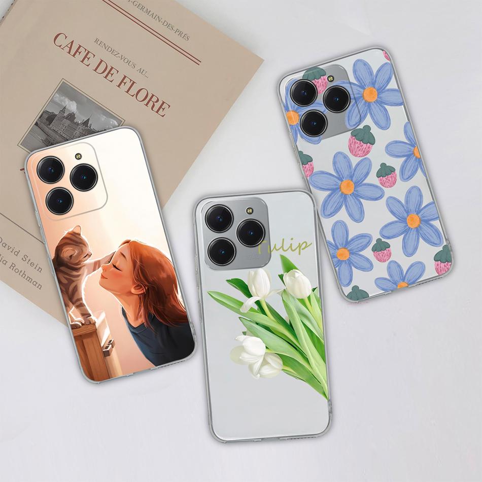 Simple Creative Case For Realme C63 C61 Transparent Back Cover For Realme C 61 C 63 Soft Slim Silicone Shockproof Funda Bumper