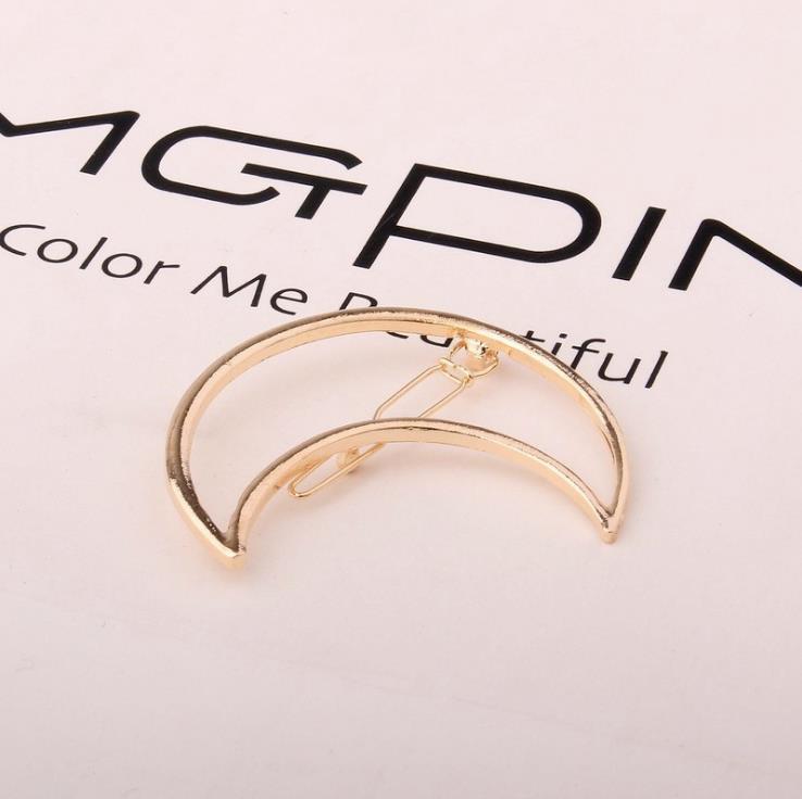 A028 Triangle Moon Circle Geometric Hair Clip - European & American Style Hair Accessories