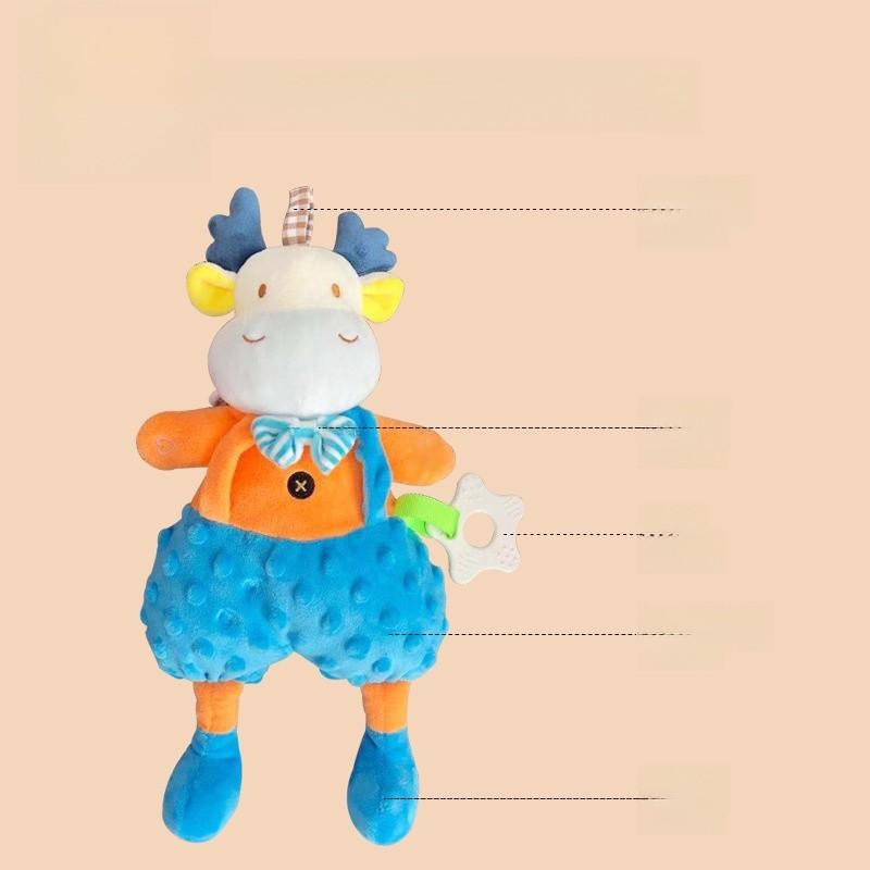 Baby Plush Cow Soothing Toy With Crinkle Sound For Newborn Sleep Aid
