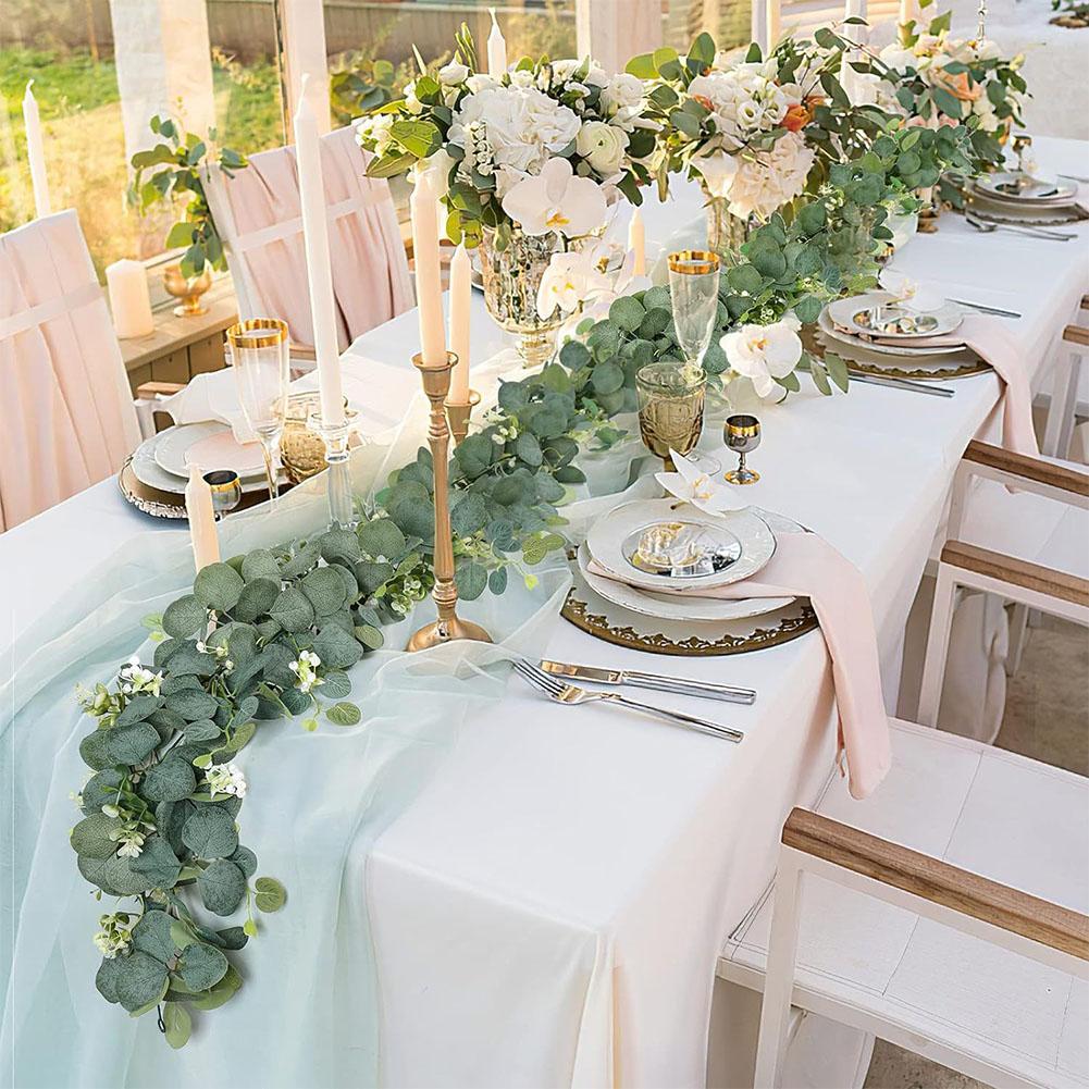 Artificial Eucalyptus Leaves With White Flowers Berries For Wedding Home Party Decor Big Birthday Gifts Anniversary Holiday
