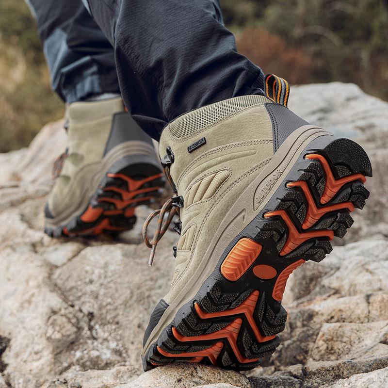 Hot Sale Fashion Gray Men's Hiking Sneakers Unisex Breathable Non-slip Trekking Shoes Size 36-46 Outdoor Travel Sport Shoes Men