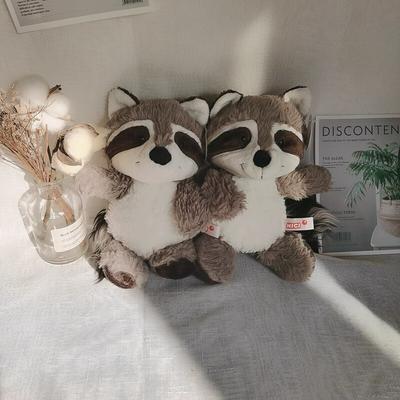 1PC 25cm Szary Szop Pluszowa Zabawka Kawaii Słodkie Miękkie Pluszowe Zwierzęta Lalka Poduszka Dla Dziewczyn Dzieci Dzieci Dziewczynka Prezent Urodzinowy