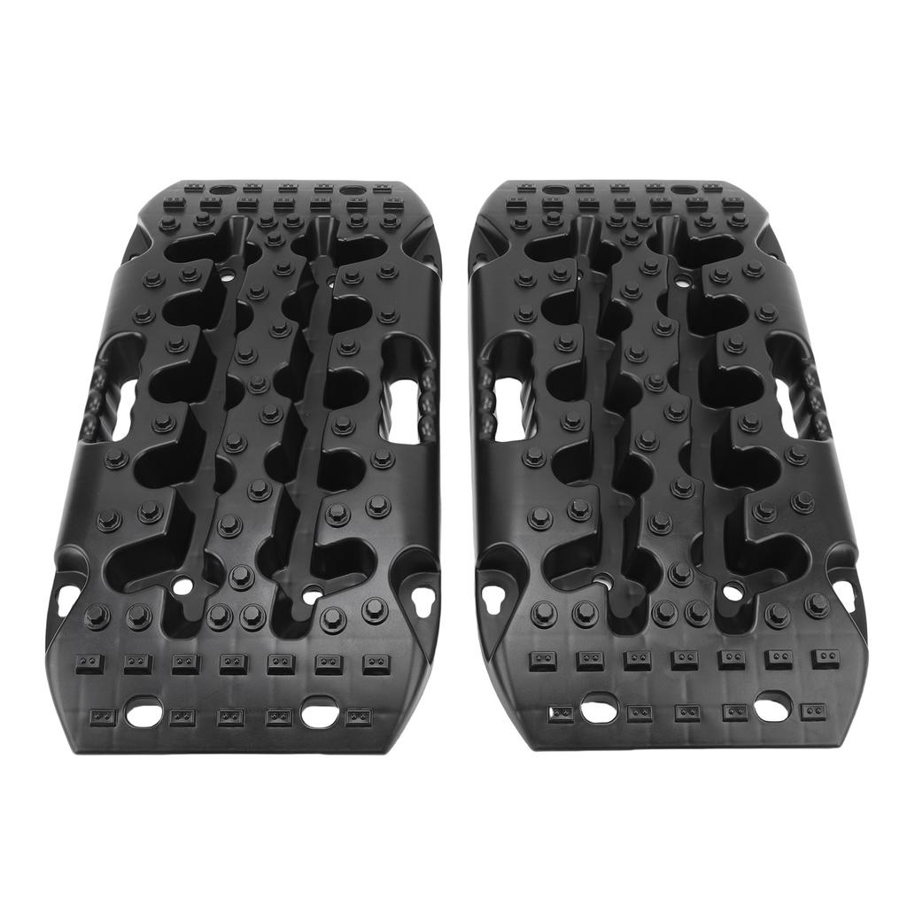 1 Pair Off Road Traction Boards Black Short Recovery Tracks Traction Mat Mini Mud Sand Snow Traction Pads for Vehicles