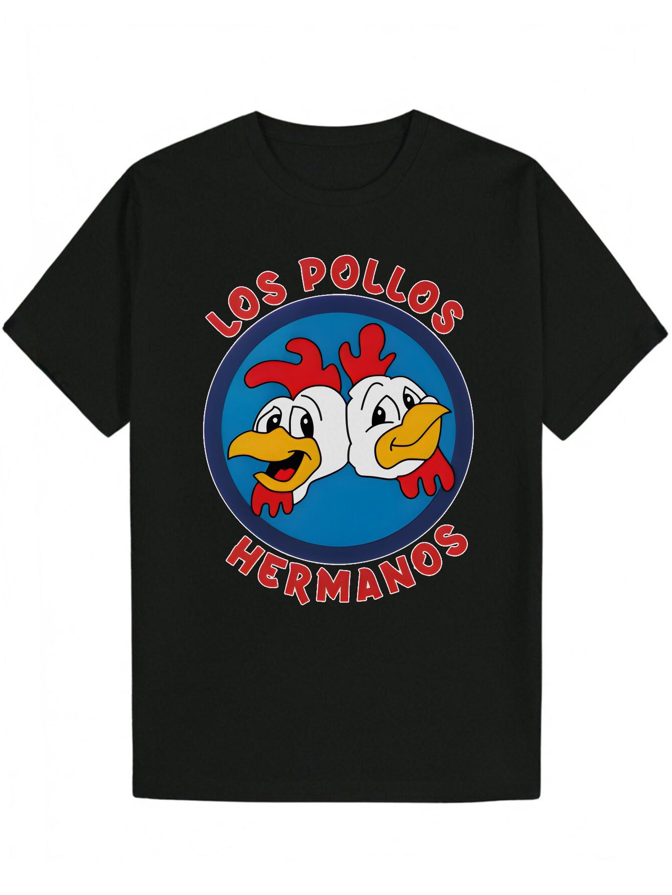 Graphic T-shirt - Cartoon Chicken & LOS POLLOS HERMANOS Design S