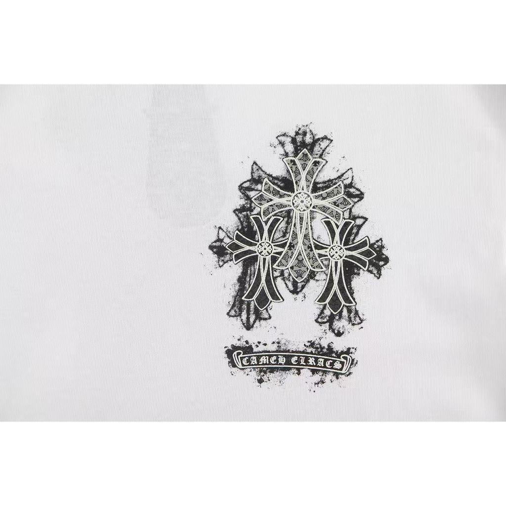 W389 CHROME HEARTS 2026 Summer New High Quality Cotton Round Neck Loose Large Size T-shirt Couple T-shirt