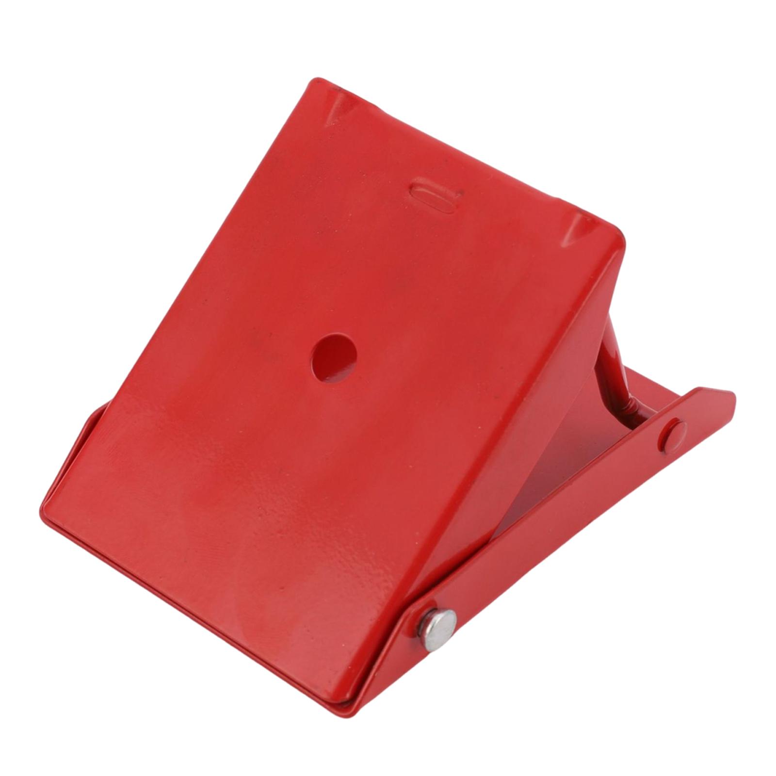 Steel Wheel Chock Tire Stop Tire Chock Stable Portable Foldable Metal for Rv красный