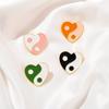 Symmetrical Metal Chic Brooch Heart Shape Creative Alloy Pin For Unique Statements Fashion