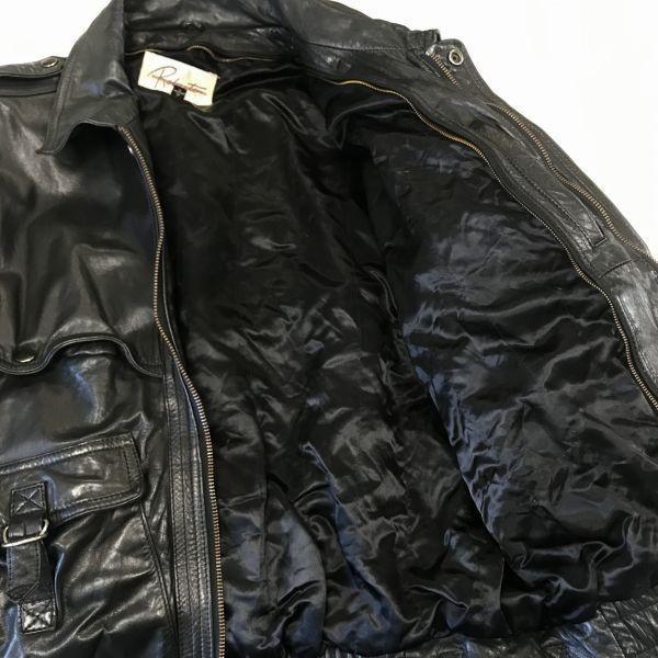 Roberto Gellini Genuine Leather Rider’s Jacket with Epaulettes/Men’s Size M/42/Black/(USED)