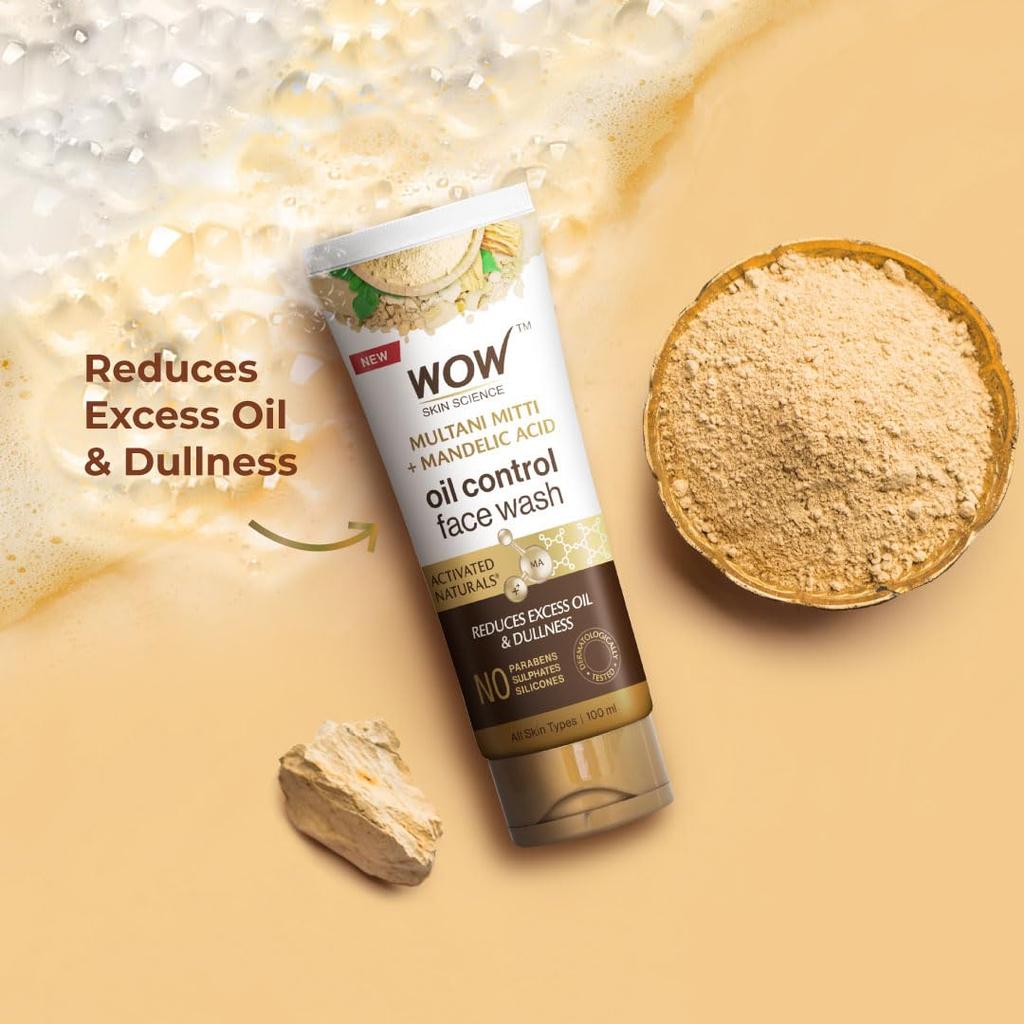 WOW Skin Science Purifying Multani Mitti Face Wash for All Skin Types 100 Ml Pack of 1 Brightens Skin