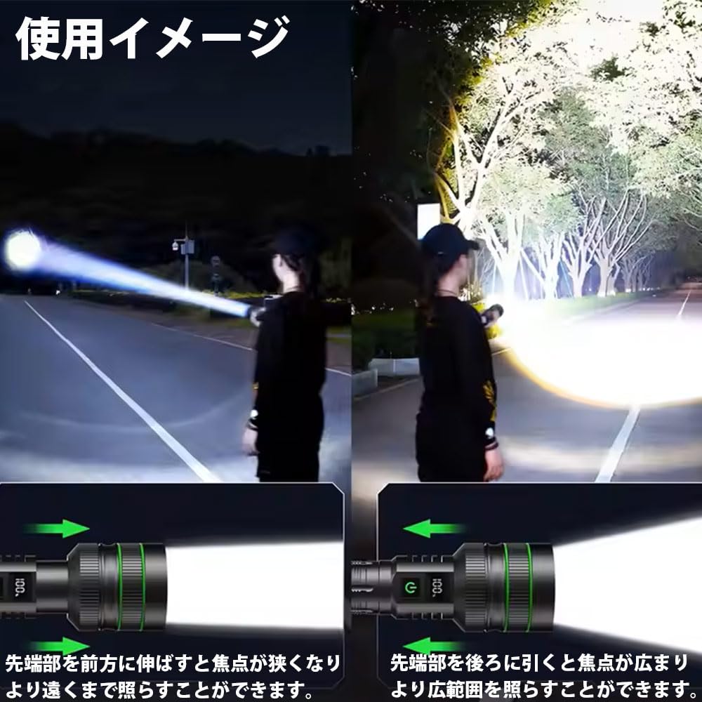 Wellvie Classy LED Flashlight with LCD Digital Battery Level USB Bright New 5 Dimmable Aluminum IP67 Waterproof Screen, Display, Powerful,