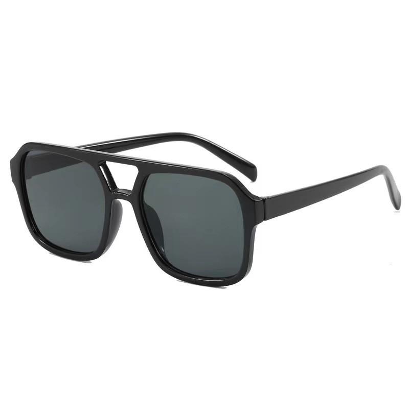 Retro simple marine sunglasses men's and women's fashion travel accessories glasses new square double beam sunglasses
