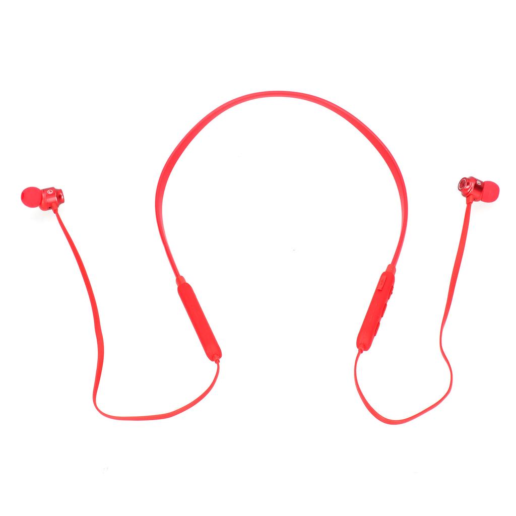 Neck Wearing Bluetooth 5.1 Headphone Wireless Earbud Neckband Headset for Exercise SportsRed